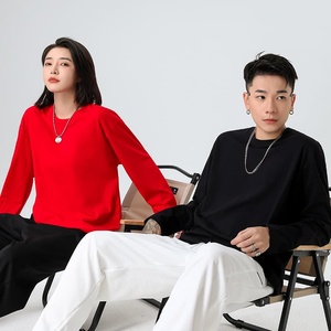 เสื้อยืดคอกลมแขนยาวทรงหลวมแบบยูนิเซ็กซ์ ผ้าคอมแพค 220GSM สไตล์ลำลองพื้นฐาน - Product Image 2