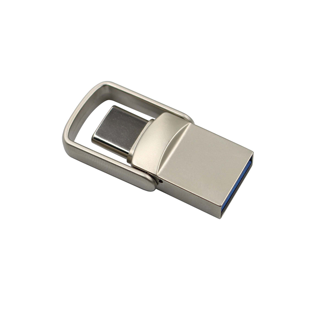 Type C Flash Drive, 2 in 1 OTG USB C+ USB 3.0 Dual Drive Waterproof Memory Stick with Keychain Metal for Computer (TYPE-C128GB)