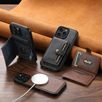 Coque de téléphone SUTENI pour iPhone 18 Pro Max avec chargement magnétique sans fil 2-en-1, support porte-cartes, en similicuir de luxe, compatible 17 16 Plus 15 14