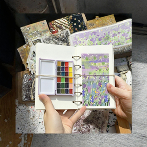 Carnet de peinture à la gouache portable à feuilles mobiles avec pigments nacrés scintillants pour la peinture artistique sur papier - Product Image 3