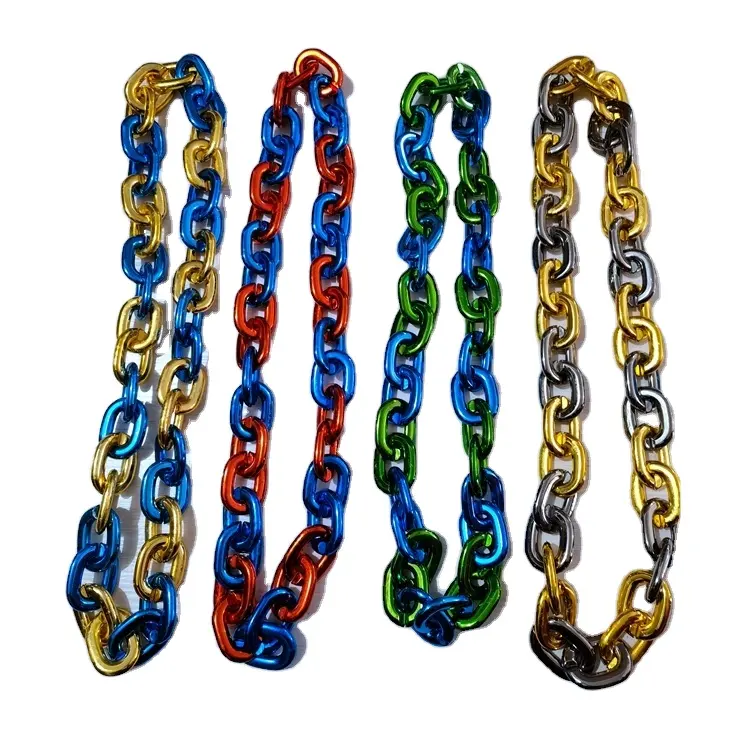 Haiwin-Cuentas de Mardi Gras grandes para fiesta, cadena Jumbo dorada, collar de enlace, Halloween, precio barato