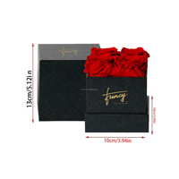 Rose éternelle élégante, fleur préservée longue durée, carrée, 4 roses, meilleur cadeau pour la fête des mères au prix d'usine