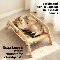 Winners-XC Combo Lit et Griffoir pour Chat en Bois Massif Style Simplicité, Durable et Anti-écaillage
