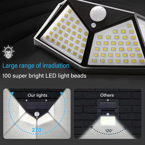 Lámpara Solar para Exteriores al por Mayor, 100 Luces LED de Pared, Impermeables, con Sensor de Movimiento, Alimentadas por Energía Solar, para Decoración de Jardín - Product Image 4