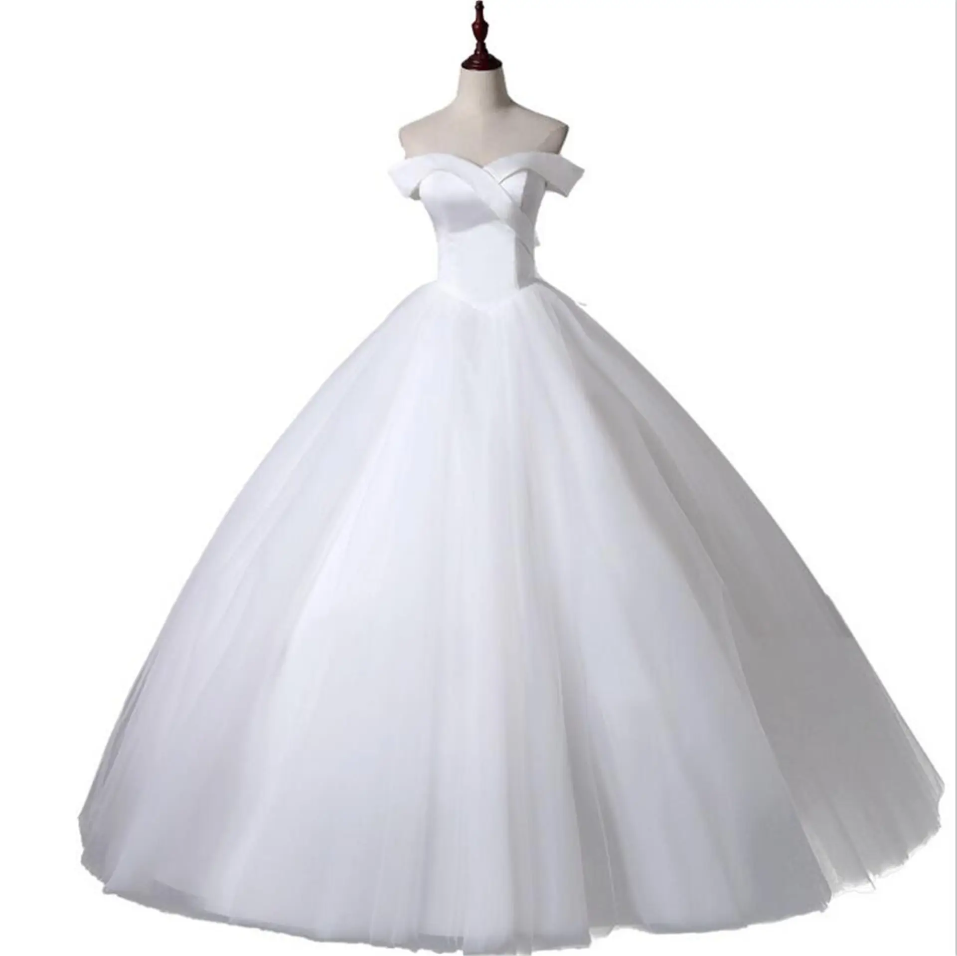 뜨거운 판매 새로운 한 어깨 퍼프 스커트 공주 신부 가운 웨딩 드레스