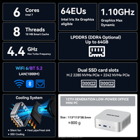 Nueva Mini PC de Escritorio Intel N95, Mini PC para Juegos, 12GB LPDDR5, SSD PCIE, Pantalla 4K, WiFi6, BT5.2, Computadora para Hogar y Oficina