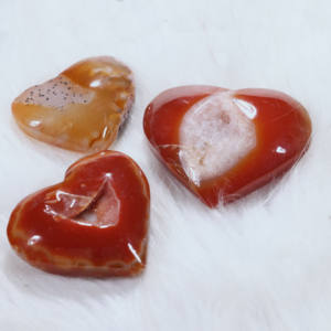 40mmの大きなヒーリングシェイプ天然クォーツジェムストーンレッドアゲートクォーツクリスタルハート、ホームデコレーション用 - Product Image 6