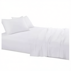 Juego de Sábanas King Size de Microfibra Blanca, Textura Suave, 4 Piezas, Ropa de Cama para el Hogar, Estilo Simple para Toda Temporada - Product Image 1