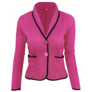 Oemtailor OEM Women's Business Suits Single <b>Button</b> Woven Cotton Printed Anti-shrink Hand Embroidery <b>Blazer</b> - Product Image 3