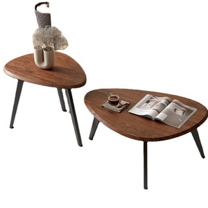 Modern Irregular Wood Coffee <b>Table</b> Set For Living Room <b>Sofa</b> Side <b>Table</b> High Low Combination Design - Product Image 5