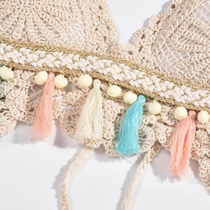 Haut de bikini en crochet fait main pour femme avec accents perlés, idéal pour les <span class=keywords><strong>voyages</strong></span> exotiques à la plage. Prise en charge ODM & OEM. - Product Image 6
