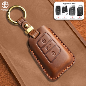 Custodia chiave per auto in pelle 2025 per <span class=keywords><strong>Skoda</strong></span> superba A7 <span class=keywords><strong>Kodiaq</strong></span> Seat Tiguan <span class=keywords><strong>Skoda</strong></span> Octavia <span class=keywords><strong>accessori</strong></span> per la protezione del telecomando - Product Image 1