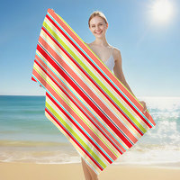 Serviette de plage personnalisée à séchage rapide, grande, sans sable, en microfibre suédée, avec logo personnalisé