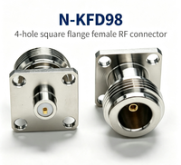 Connecteur d'installation de panneau à bride de type N N-KFD98, 4 trous carrés, coaxial RF 50 ohms DC-6GHz, prise et fiche, assemblage de câble RF