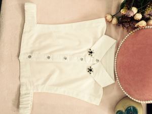 Staccabile <span class=keywords><strong>camicia</strong></span> delle donne del collare bianco <span class=keywords><strong>di</strong></span> cotone collo decorativo delle donne indumento collare - Product Image 3