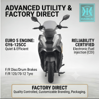 Scooter à essence 125cc EURO 5 pour adultes, cyclomoteur à quatre temps refroidi par air, moto de rue, vitesse maximale de 80 km/h, transmission CDI EFI CVT