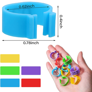 100 Stuks 16Mm 20Mm Multicolor Boerderij Kip Gevogelte Papegaai Duif Eend Gans Identificatie Voet Been Band Genummerd <span class=keywords><strong>Ring</strong></span> - Product Image 2