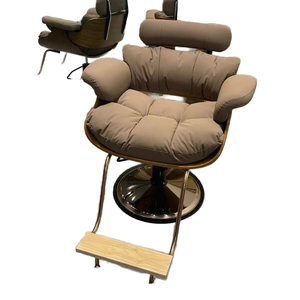 Sillón de Barbería Ergonómico Delanto de Cuero PU Reclinable con Rotación de 360 Grados, Moderno, para Damas y Caballeros, con Espuma de Alta Densidad, Comercial - Product Image 1
