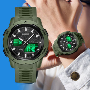 Montre tactique de survie numérique LIGE FB0098 pour hommes, chronomètre, cadran de 45 mm, étanche, rétroéclairage LED, alarme + boîte - Product Image 6