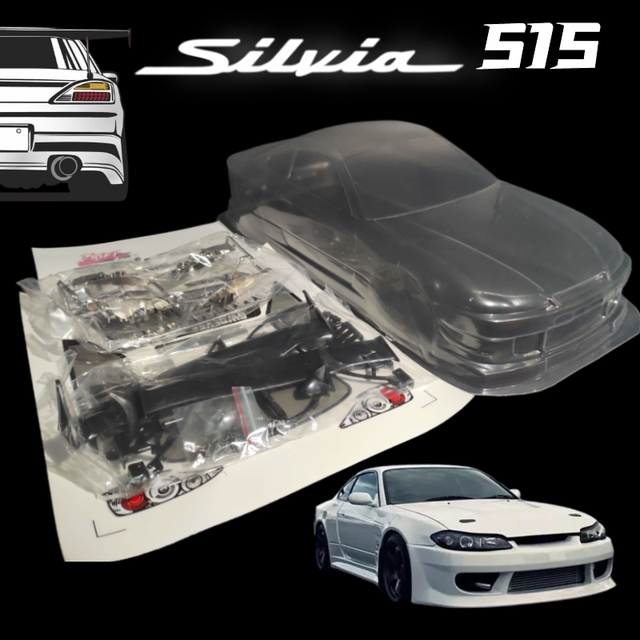 RC 1/10 Coppermix JDM Silvia S15 PVC Bodyshell 260mm Wheelbase With Lampshade And Spoiler For 1/10 RC Turing Drift