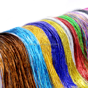 Wholesale 19'' Highlights Synthetic 300 Strands Laser Hair Extensions Glitter Hair <strong>Tinsels</strong> for Beauty Girl Decoration - Product Image 2