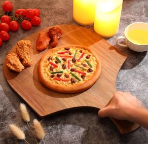 Pelle à pizza en bois d'acacia écologique <span class=keywords><strong>de</strong></span> qualité supérieure, très vendue, avec poignée et accroche pour le pain, le fromage et la cuisine - Product Image 4