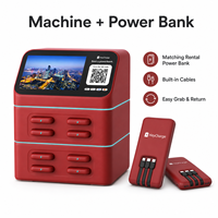 Stazione di Noleggio Power Bank con Codice QR Condiviso e Schermo Pubblicitario, 8 Slot, 4G/Wi-Fi, Portatile per Ricarica Laptop in Ristoranti e Bar