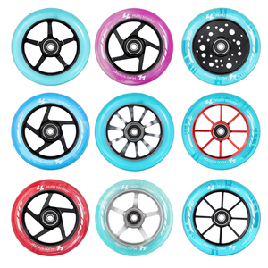 110mm Transparent PU Scooter Roues Soie Impression Logo Personnalisé Trick <span class=keywords><strong>Freestyle</strong></span> Stunt Scooter Pièces Prêt à Expédier - Product Image 3