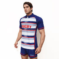 Ensembles de maillots de rugby respirants, antibactériens, à séchage rapide, 100 % polyester, shorts et t-shirt d'entraînement, haute durabilité, personnalisables