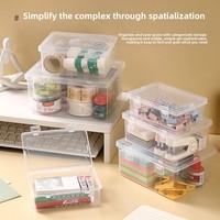 Boîte de rangement rectangulaire transparente en plastique anti-poussière pour articles divers, style minimaliste, idéale pour le bureau et la maison - Meilleure vente