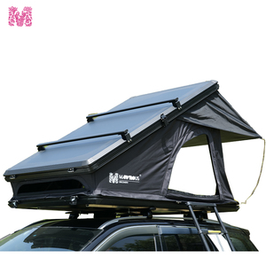 Tente de toit rigide en aluminium nid d'abeille pour 2 personnes, pour le camping en <span class=keywords><strong>voiture</strong></span>, ouverture automatique, quatre saisons, toit triangulaire en forme de coquille - Product Image 1