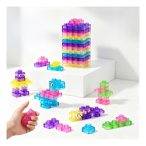 Safe TPE Bricks Toddler Rainbow Manipulative Toy Classroom Sorting Assembly Skill <b>Builder</b> Independent Exploration - Product Image 1