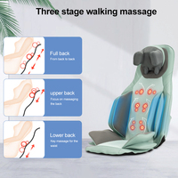 Coussin de massage portable pour la tête, le cou et le dos avec ventilation, chaleur, compression d'air et 3 niveaux de vibration – Masseur de siège de voiture pour les maux de dos