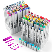 Marqueurs d'art ARRTX OROS80, 80 couleurs, stylo pinceau, marqueurs à base d'alcool, double tête, nouveau design d'emballage