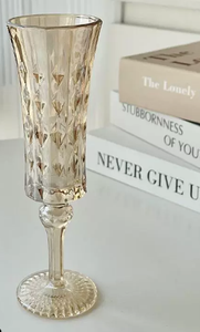 แก้วแชมเปญทรงเพชร แก้วน้ำผลไม้ แก้วไวน์ลายเสาโรมันโบราณ - Product Image 6