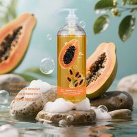 Usine OEM Papaye Gel Douche 1000ml Nourrir Lissant Éclaircissant Corps Nettoyant Huile-élimination pour Femmes Hommes Bain Corps Lavage Parfum