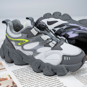 Mocasines grandes de malla para niños, fáciles de usar, zapatos de malla Flexible para niños, absorben la presión reductora de golpes, cierre de bucle de gancho de otoño, todo terreno - Product Image 6