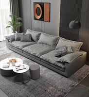Canapé nuage de luxe moderne de designer italien, canapé en cuir rembourré, mobilier de salon contemporain, usine OEM