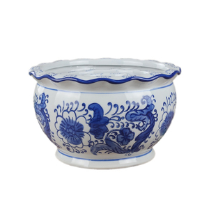 Vente flash : Jardinière ovale en céramique antique avec <span class=keywords><strong>pieds</strong></span>, motif floral vintage, pots en céramique, bassin en porcelaine pour la décoration de la maison et du jardin - Product Image 2