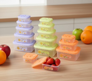 Plastic Food <b>Containers</b> 400 Ml 200 Ml 120 Ml Screw On Lid Multi Purpose <b>Kitchen</b> <b>Storage</b> Rectangular Floral Design - Product Image 2