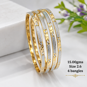 กำไลทองคำ 24K น้ำหนัก 15.00 กรัม กำไลทองทำมือ ดีไซน์สวยงามสำหรับผู้หญิง งานแต่งงาน งานพิธีแบบดั้งเดิม เครื่องประดับอินเดีย - Product Image 3