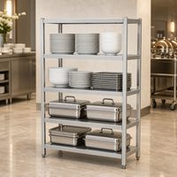 Étagère flottante en acier inoxydable sur mesure avec rangement mural pour cuisine commerciale, restaurant et hôtel