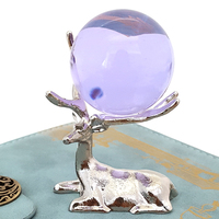 Vente en gros 3D Cerf Boule de Cristal Titulaire Or Argent Cristal Sphère Stand Boule Rack Bureau Décoration Souvenir Cadeau