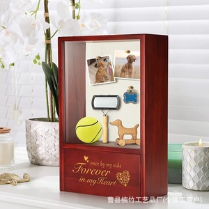 โกศสัตว์เลี้ยงไม้เนื้อแข็งทรงสี่เหลี่ยมผืนผ้า 35.5 ซม. สำหรับเก็บรักษาความทรงจำของแมวและสุนัข - Product Image 3