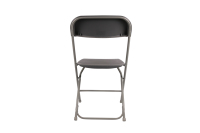 Chaise pliante en plastique à dossier plat, grise - Chaise de jardin portable, durable et légère pour la cuisine, le parc et la villa