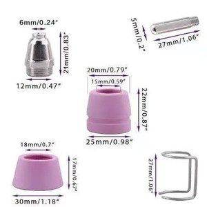 Boquillas de Corte por Plasma AG60 SG55 SG51 LGK60 30-60A Electrodo Cerámico con Soporte para Acero Inoxidable - Product Image 1