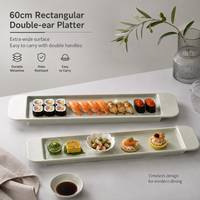 Assiette de service moderne en mélamine, forme irrégulière, gris mat, sans BPA, écologique, passe au lave-vaisselle, pour la restauration et le barbecue