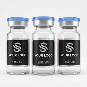 Autocollants noirs mats imperméables, résistants aux rayures, avec cadre laser irisé et texte de marque personnalisé pour flacon Xilin en verre lyophilisé - Product Image 3