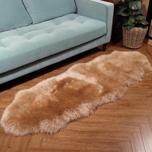 Alfombra y funda <span class=keywords><strong>de</strong></span> asiento <span class=keywords><strong>de</strong></span> piel <span class=keywords><strong>de</strong></span> oveja teñida esponjosa <span class=keywords><strong>de</strong></span> lujo Natural Premium IRIWOOL (marrón claro doble piel 2 'x 6' 4 Lbs) - Product Image 6