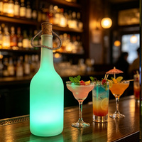 Lámpara LED para Botella de 30 cm con Forma de Botella de Vino, Recargable, con Control Remoto para Mesa de Noche